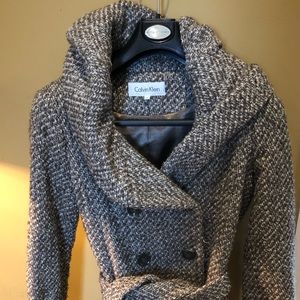 Calvin Klein double breasted belted coat 4